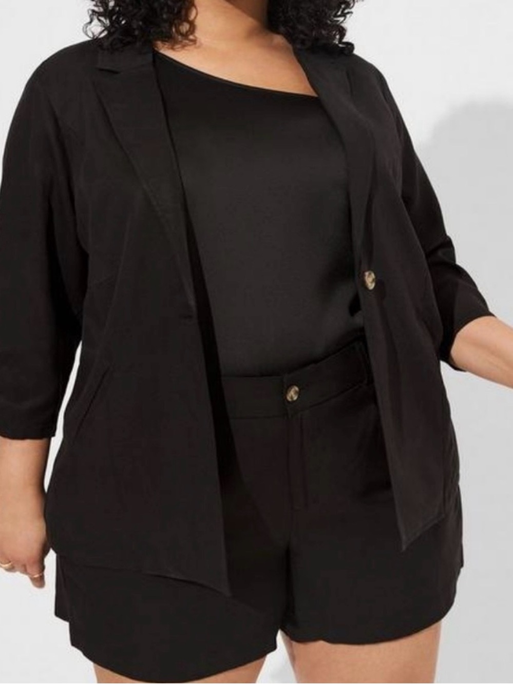 Torrid Studio Blazer Deep Black Linen Blend Office Career Professional NWT 3X